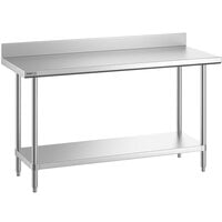 Regency Spec Line 24" x 60" 14 Gauge Stainless Steel Commercial Work Table with 4" Backsplash and Undershelf