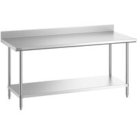 Regency Spec Line 30 inch x 72 inch 14 Gauge Stainless Steel Commercial Work Table with 4 inch Backsplash and Undershelf