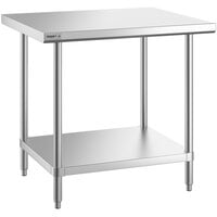 Regency Spec Line 30 inch x 36 inch 14 Gauge Stainless Steel Commercial Work Table with Undershelf