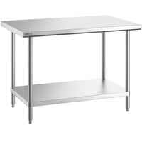Regency Spec Line 30 inch x 48 inch 14 Gauge Stainless Steel Commercial Work Table with Undershelf