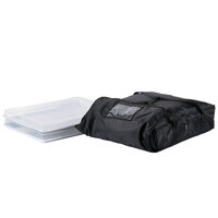 ServIt Soft-Sided Sheet Pan Carrier, Black Nylon with 2 Full Size Bun Pans and Bun Pan Covers, 28" x 20" x 6"