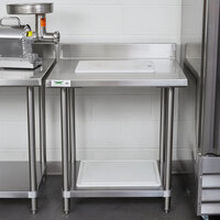 Regency Spec Line 24 inch x 30 inch 14 Gauge Stainless Steel Commercial Work Table with 4 inch Backsplash and Undershelf
