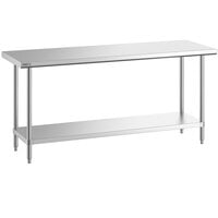 Regency Spec Line 24 inch x 72 inch 14 Gauge Stainless Steel Commercial Work Table with Undershelf