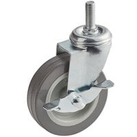 Choice 4" Swivel Caster with Brake for Stainless Steel Utility Carts