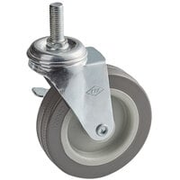 Choice 4 inch Swivel Caster with Brake for Stainless Steel Utility Carts