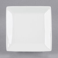 Acopa 5 inch Bright White Square Porcelain Plate - 48/Case