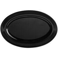Tuxton CBH-096 Concentrix 9 3/4" x 6 1/2" Black Oval China Platter - 24/Case