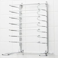 American Metalcraft 19107 7 Slot Wall Mounted Pizza Pan Rack with Wall Mounting Hardware