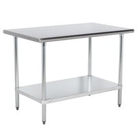 Advance Tabco ELAG-364 36" x 48" 16 Gauge Stainless Steel Work Table with Galvanized Undershelf