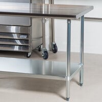 Advance Tabco ELAG-366 36 inch x 72 inch 16 Gauge Stainless Steel Work Table with Galvanized Undershelf