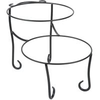 American Metalcraft TLSP1219 Ironworks Two-Tier Round Display Stand with Curled Feet