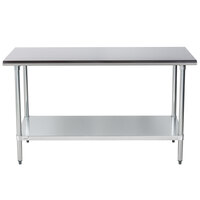 Advance Tabco ELAG-365 36" x 60" 16 Gauge Stainless Steel Work Table with Galvanized Undershelf
