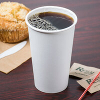 Choice White Poly Paper Hot Cup - 16 oz. - 1000/Case