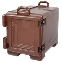 Cambro UPC300131 Ultra Pan Carrier® Dark Brown Front Loading Insulated Food Pan Carrier - 4 Full-Size Pan Max Capacity