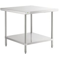 Regency 36 inch x 36 inch 16 Gauge Stainless Steel Commercial Work Table with Undershelf