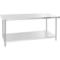 Regency 36 inch x 72 inch 16 Gauge Stainless Steel Commercial Work Table with Undershelf