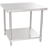 Regency Spec Line 36 inch x 36 inch 14 Gauge Stainless Steel Commercial Work Table with Undershelf