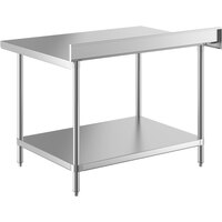 Regency 36 inch x 48 inch 16 Gauge Stainless Steel Commercial Work Table with 4 inch Backsplash and Undershelf