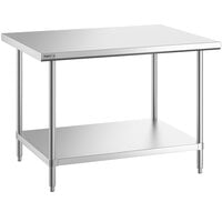 Regency Spec Line 36 inch x 48 inch 14 Gauge Stainless Steel Commercial Work Table with Undershelf