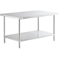 Regency 36 inch x 60 inch 16 Gauge Stainless Steel Commercial Work Table with Undershelf