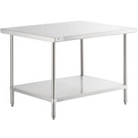 Regency 36 inch x 48 inch 16 Gauge Stainless Steel Commercial Work Table with Undershelf
