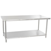 Regency Spec Line 36 inch x 72 inch 14 Gauge Stainless Steel Commercial Work Table with Undershelf