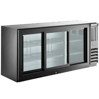 Beverage-Air BB72HC-1-GS-B 72 inch Black Underbar Height Sliding Glass Door Back Bar Refrigerator