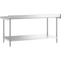 Regency Spec Line 36 inch x 72 inch 14 Gauge Stainless Steel Commercial Work Table with 4 inch Backsplash and Undershelf