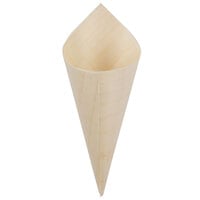 Tablecraft BAMDCN5 1.5 oz. Mini Wooden Disposable Serving Cone - 50/Pack