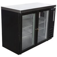 Beverage-Air BB48HC-1-G-B-27 48 inch Black Counter Height Glass Door Back Bar Refrigerator