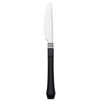 WNA Comet HRFKN480BK Reflections Duet 7 1/2" Stainless Steel Look Heavy Weight Plastic Knife with Black Handle - 480/Case
