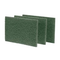 Scrubble by ACS S86 9 inch x 6 inch Heavy-Duty Green Scouring Pad   - 10/Pack