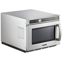 Solwave Space Saver Stainless Steel Heavy-Duty Commercial Microwave with USB Port - 208/240V, 1800W