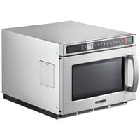 Solwave Space Saver Stainless Steel Heavy-Duty Commercial Microwave with USB Port - 120V, 1200W