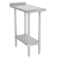 Advance Tabco FTS-3015 30 inch x 15 inch 18 Gauge 430 Stainless Steel Filler Table with Backsplash and Stainless Steel Undershelf