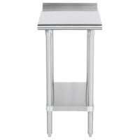 Advance Tabco FTS-3018 30 inch x 18 inch 18 Gauge 430 Stainless Steel Filler Table with Backsplash and Stainless Steel Undershelf