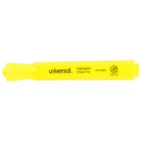 Universal UNV08861 Fluorescent Yellow Chisel Tip Desk Style Highlighter - 12/Box