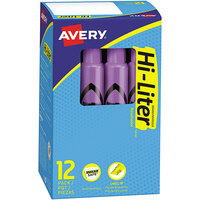 Avery® 24060 Hi-Liter® Fluorescent Purple Chisel Tip Desk Style Highlighter - 12/Pack