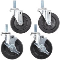 Garland and Sunfire Equivalent 5" Stem Casters for SunFire X24, X36, X60 and Garland / U.S. Range G, GF, GFE, and U Series Ranges - 4/Set