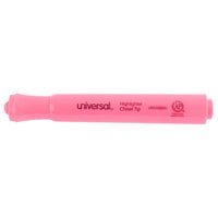 Universal UNV08865 Fluorescent Pink Chisel Tip Desk Style Highlighter - 12/Box