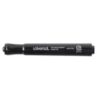 Universal UNV07051 Black Chisel Tip Desk Style Permanent Marker - 12/Pack
