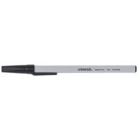 Universal UNV27420 Economy Black Fine Point 0.7mm Oil-Based Ballpoint Stick Pen - 12/Box
