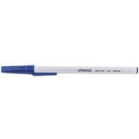 Universal UNV27421 Economy Blue Fine Point 0.7mm Oil-Based Ballpoint Stick Pen - 12/Box