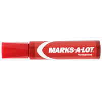 Avery® 24147 Marks-A-Lot Jumbo Red Chisel Tip Desk Style Permanent Marker - 12/Pack