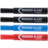 Avery® 07905 Marks-A-Lot Regular Chisel Tip Desk Style Permanent Marker, Color Assortment - 4/Pack