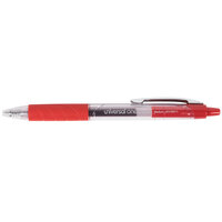 Universal One UNV39914 Red Medium Point 0.7mm Clear Retractable Rollerball Gel Pen - 12/Pack