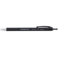 Universal One UNV15520 Comfort Grip Black Fine Point 0.7mm Retractable Ballpoint Pen - 12/Pack