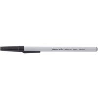 Universal UNV27410 Economy Black Medium Point 1mm Oil-Based Ballpoint Stick Pen - 12/Box
