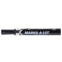 Avery® 24878 Marks-A-Lot Large Black Bullet Tip Desk Style Permanent Marker with Metal Pocket Clip - 12/Pack