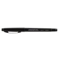 Universal One UNV50502 Black Medium Point 0.7mm Rollerball Porous Tip Stick Pen  - 12/Box